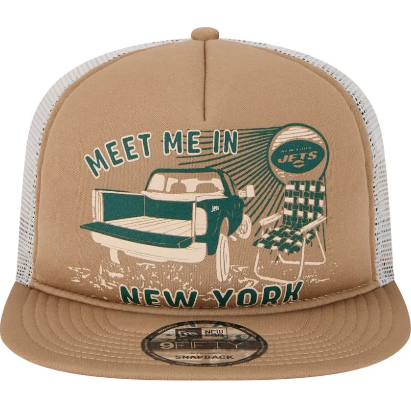 Snapback^New York Jets Men's New Era Tan Meet Me 9FIFTY Snapback Hat