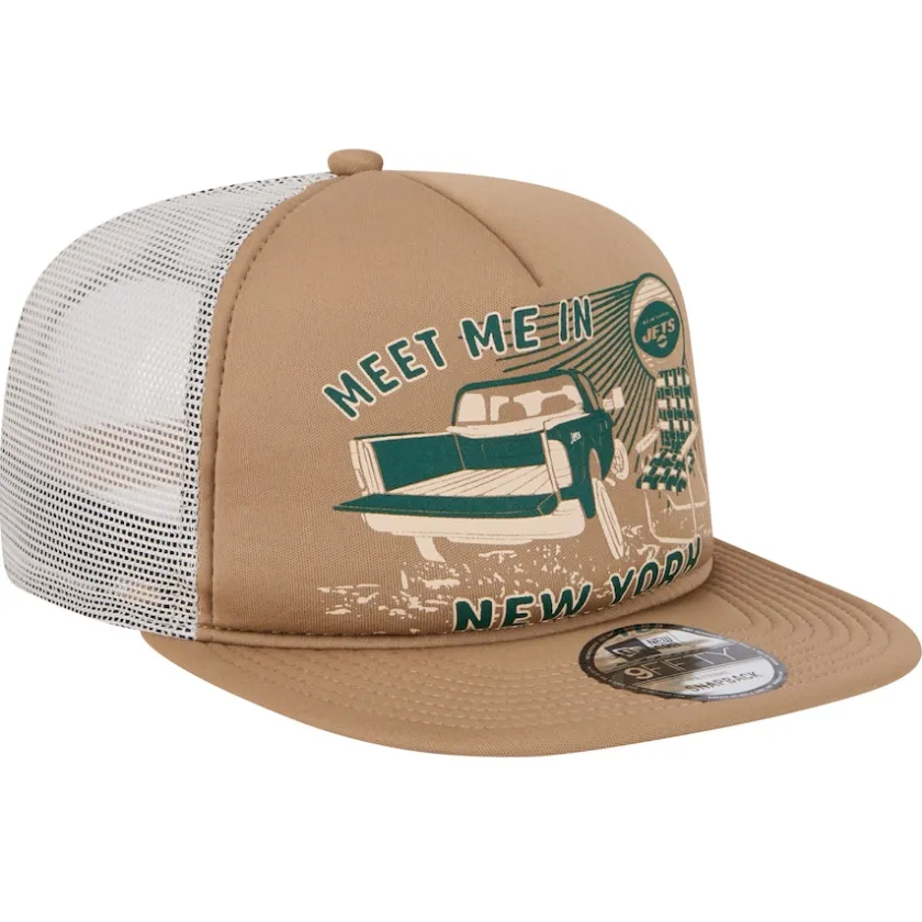 Snapback^New York Jets Men's New Era Tan Meet Me 9FIFTY Snapback Hat