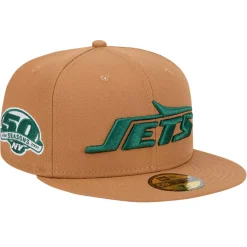 Fitted^New York Jets Men's New Era Tan Color Pack 59FIFTY Fitted Hat With Side Patch