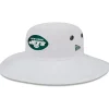 Bucket^New York Jets Men's New Era White 2023 NFL Training Camp Panama Bucket Hat