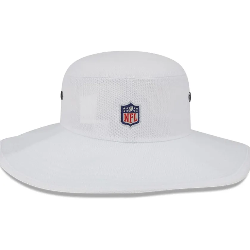 Bucket^New York Jets Men's New Era White 2023 NFL Training Camp Panama Bucket Hat