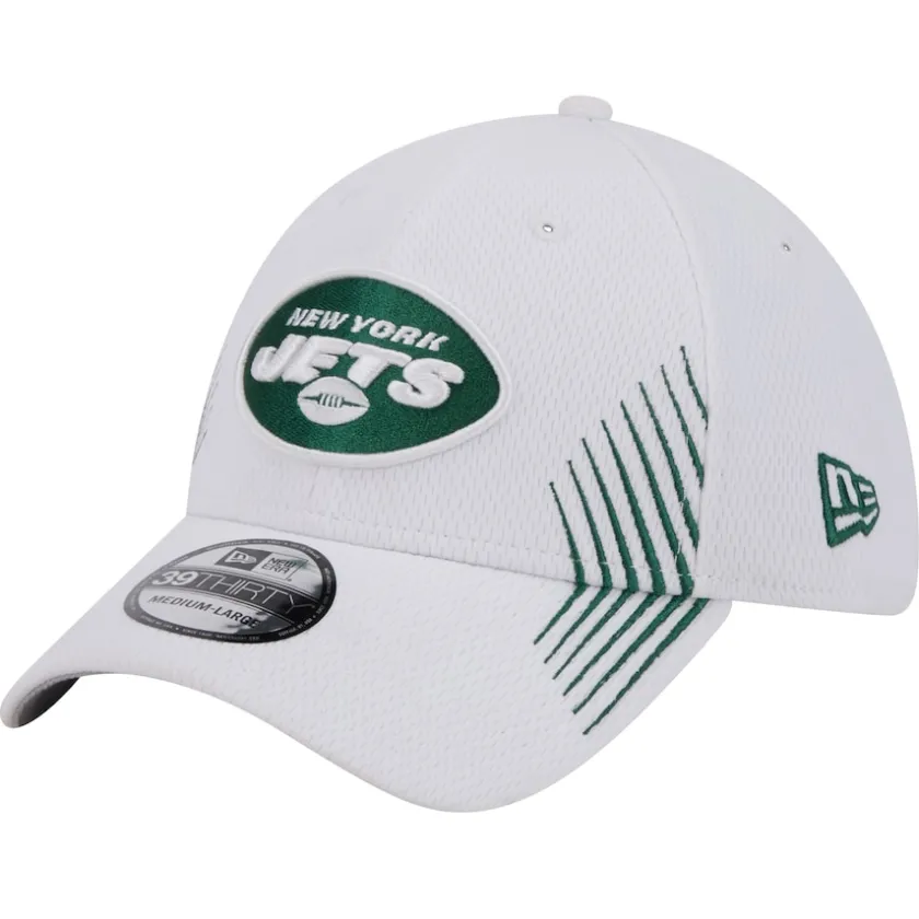 Flex^New York Jets Men's New Era White Active 39THIRTY Flex Hat