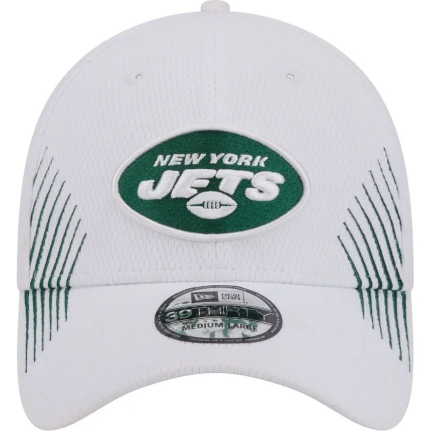 Flex^New York Jets Men's New Era White Active 39THIRTY Flex Hat