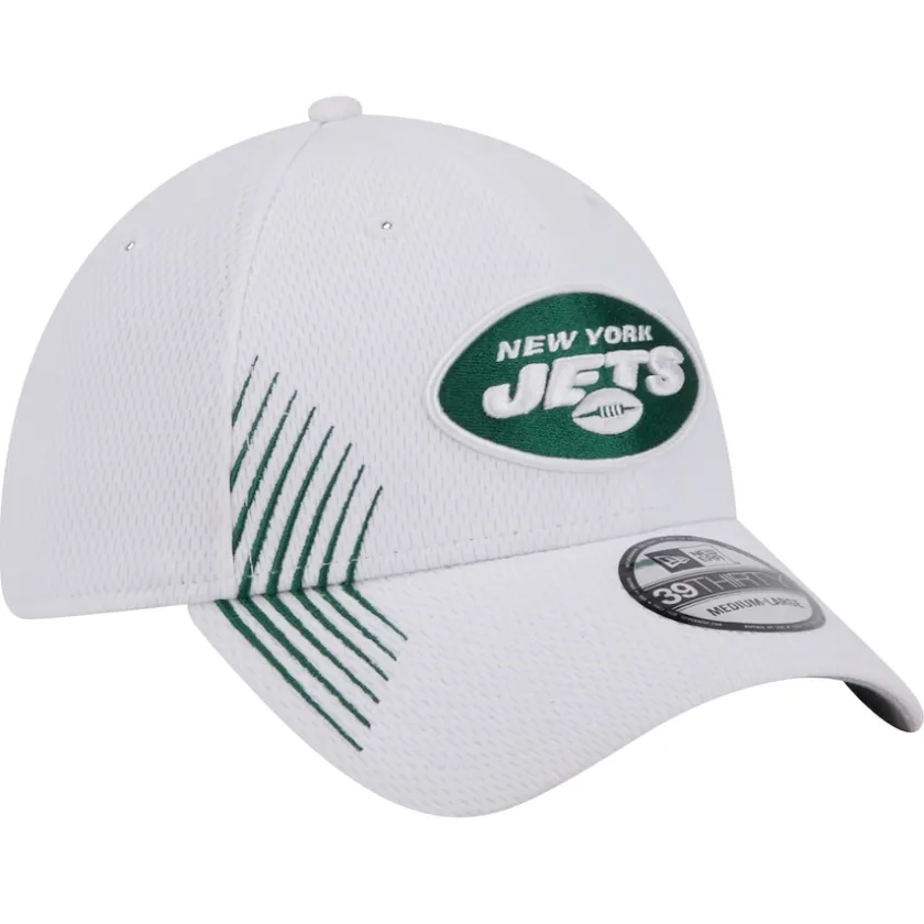Flex^New York Jets Men's New Era White Active 39THIRTY Flex Hat