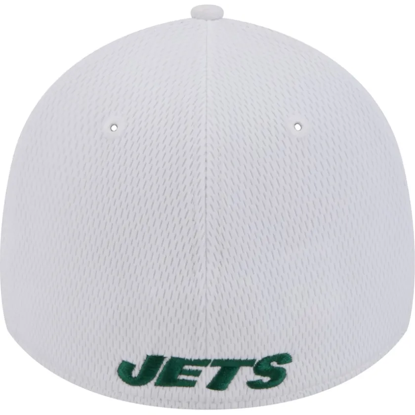 Flex^New York Jets Men's New Era White Active 39THIRTY Flex Hat