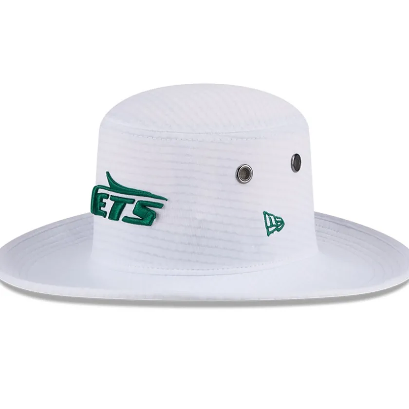 Bucket^New York Jets Men's New Era White 2024 NFL Training Camp Panama Bucket Hat