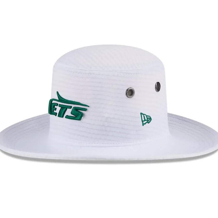 Bucket^New York Jets Men's New Era White 2024 NFL Training Camp Panama Bucket Hat