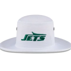 Bucket^New York Jets Men's New Era White 2024 NFL Training Camp Panama Bucket Hat