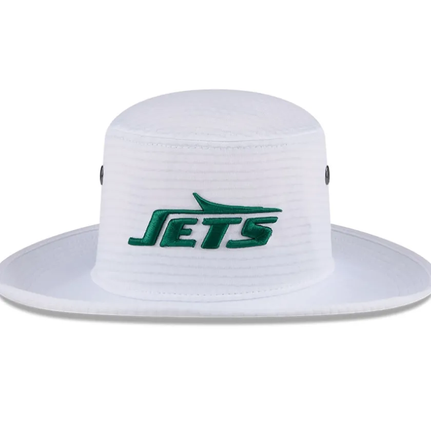 Bucket^New York Jets Men's New Era White 2024 NFL Training Camp Panama Bucket Hat
