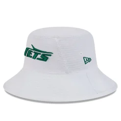 Bucket^New York Jets Men's New Era White 2024 NFL Training Camp Stretch Bucket Hat