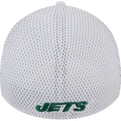 Flex^New York Jets Men's New Era White Breakers 39THIRTY Flex Hat