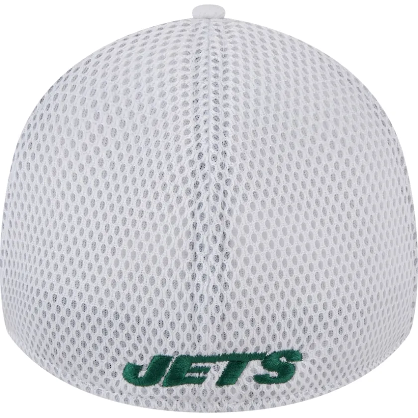 Flex^New York Jets Men's New Era White Breakers 39THIRTY Flex Hat