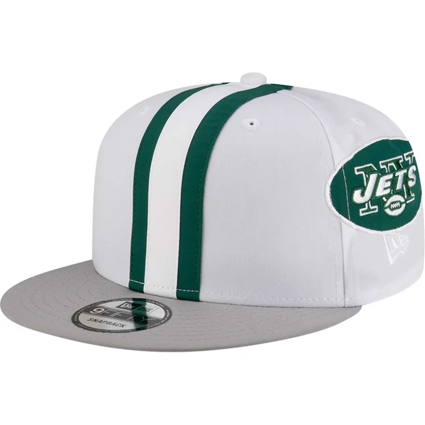 Snapback^New York Jets Men's New Era White Throwback Helmet 9FIFTY Snapback Hat