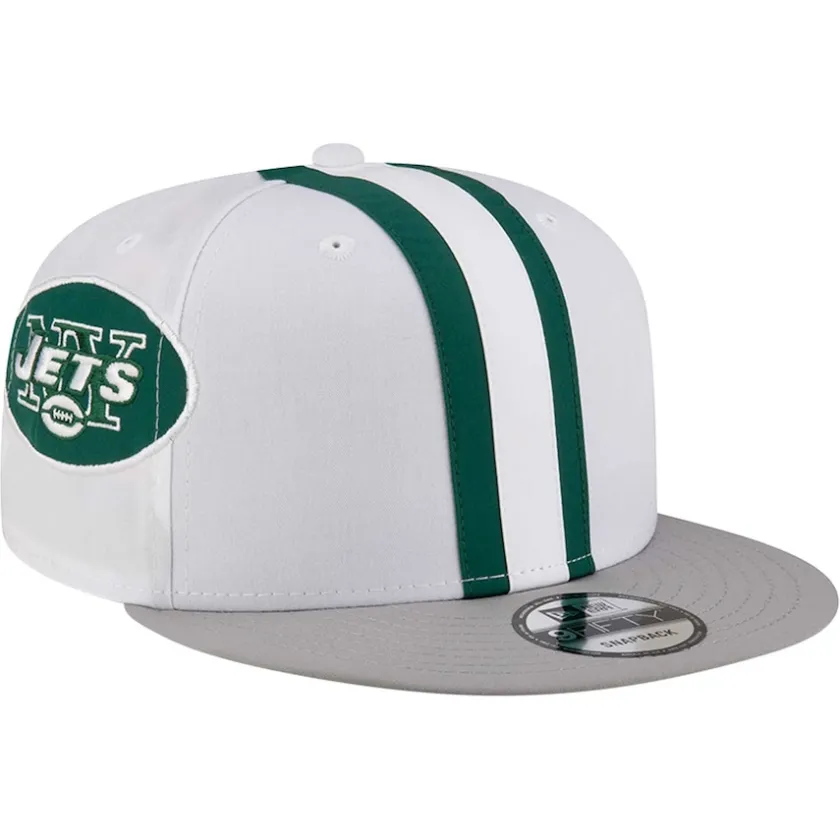 Snapback^New York Jets Men's New Era White Throwback Helmet 9FIFTY Snapback Hat