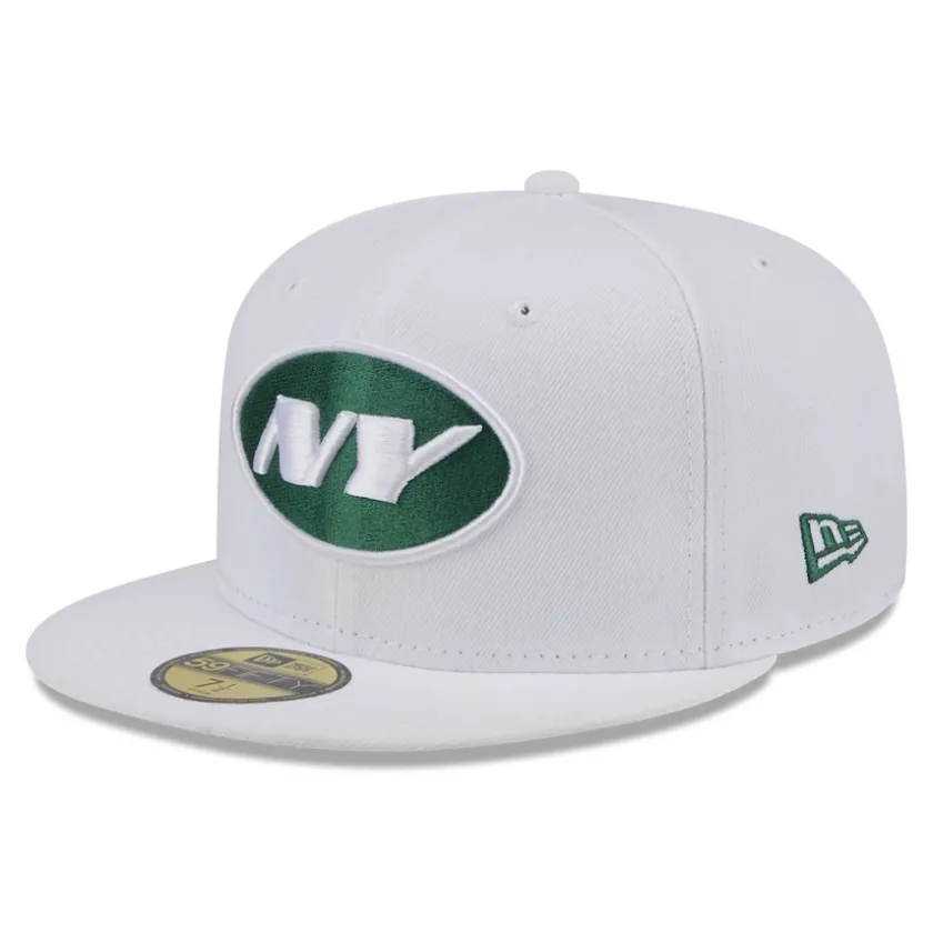 Fitted^New York Jets Men's New Era White Omaha 59FIFTY Fitted Hat