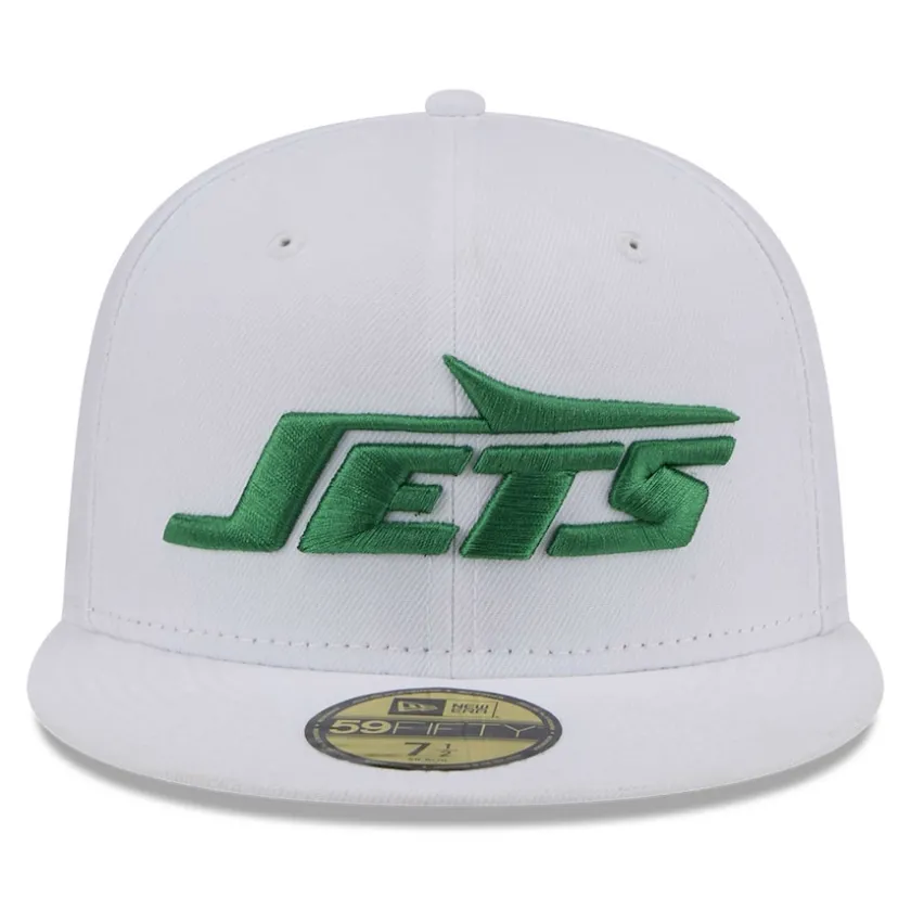 Fitted^New York Jets Men's New Era White Wordmark Omaha 59FIFTY Fitted Hat