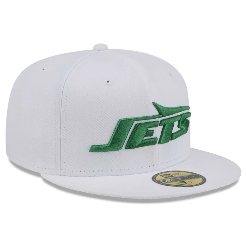 Fitted^New York Jets Men's New Era White Wordmark Omaha 59FIFTY Fitted Hat