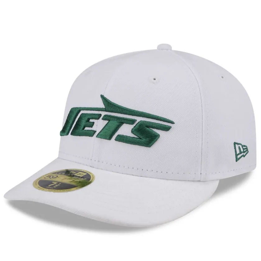 Fitted^New York Jets Men's New Era White Wordmark Omaha Low Profile 59FIFTY Fitted Hat