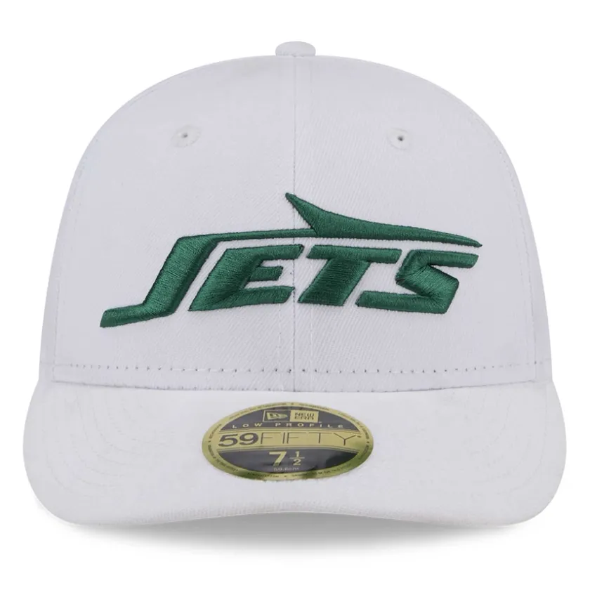 Fitted^New York Jets Men's New Era White Wordmark Omaha Low Profile 59FIFTY Fitted Hat