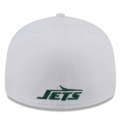 Fitted^New York Jets Men's New Era White Wordmark Omaha Low Profile 59FIFTY Fitted Hat