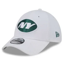 Flex^New York Jets Men's New Era White NFL Iced II 39THIRTY Flex Hat