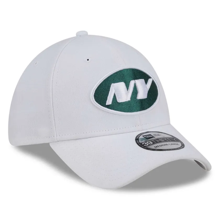 Flex^New York Jets Men's New Era White NFL Iced II 39THIRTY Flex Hat