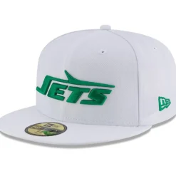 Fitted^New York Jets Men's New Era White Throwback Logo Omaha 59FIFTY Fitted Hat