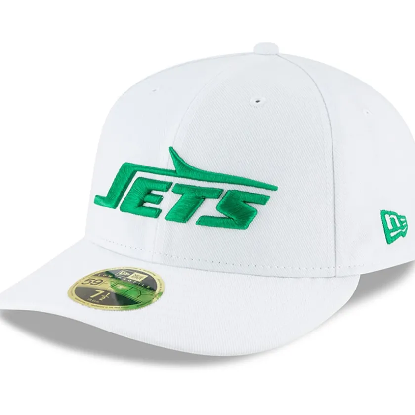 Fitted^New York Jets Men's New Era White Omaha Low Profile 59FIFTY Fitted Hat