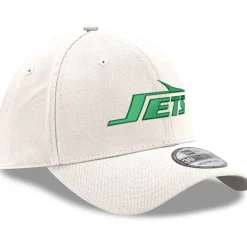 Flex^New York Jets Men's New Era White Throwback Wordmark Iced II 39THIRTY Flex Hat