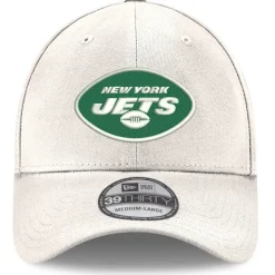 Flex^New York Jets Men's New Era White Iced II 39THIRTY Flex Hat