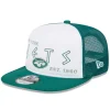 Snapback^New York Jets Men's New Era White/Green Banger 9FIFTY Trucker Snapback Hat