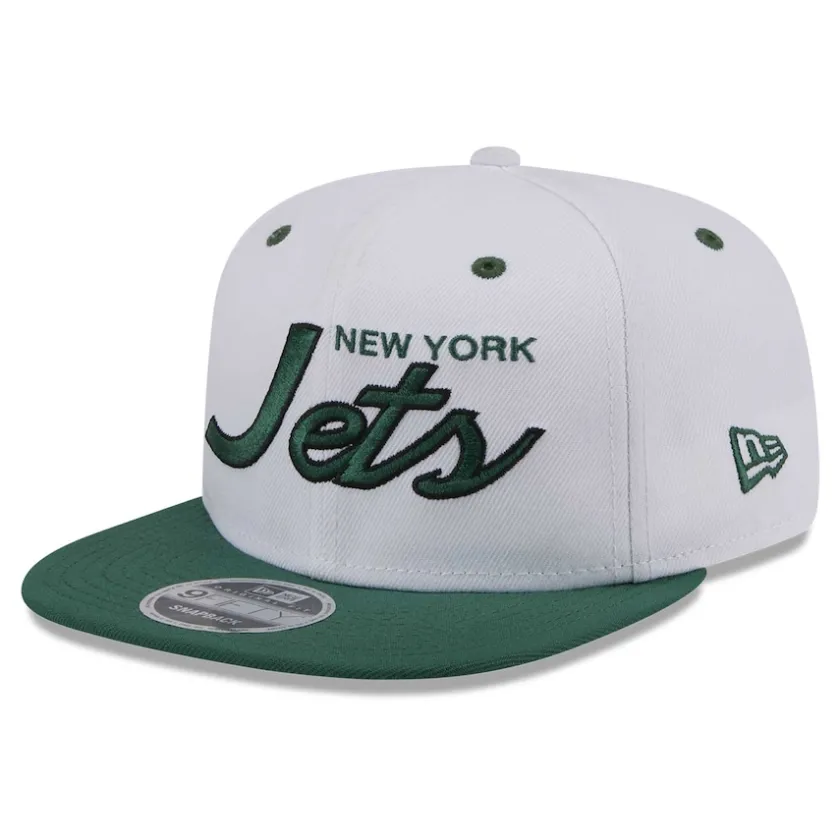 Hats|Men^New York Jets Men's New Era White/Green Sparky Original 9FIFTY Snapback Hat