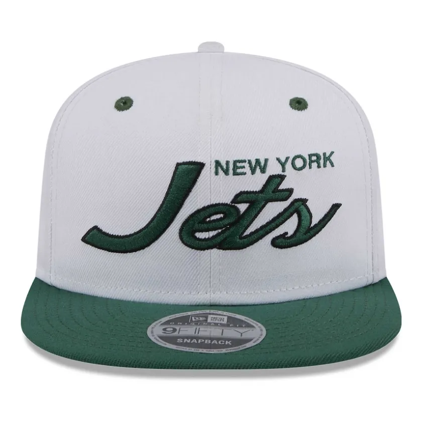 Hats|Men^New York Jets Men's New Era White/Green Sparky Original 9FIFTY Snapback Hat
