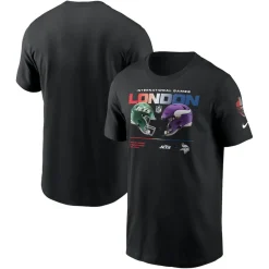 T-Shirts|Men^New York Jets Men's Nike Black Vs. Minnesota Vikings International Games London 2024 T-Shirt