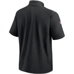 Sweatshirts & Fleece|Men^New York Jets Men's Nike Black Sideline Coach Short Sleeve Hoodie Quarter-Zip Jacket