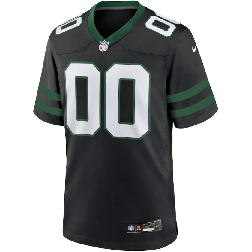 Jerseys|Men^New York Jets Men's Nike Legacy Black Alternate Custom Game Jersey