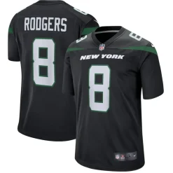 Jerseys|Men^New York Jets Men's Nike Aaron Rodgers Black Game Jersey
