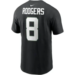 T-Shirts|Men^New York Jets Men's Nike Aaron Rodgers Black Player Name & Number T-Shirt