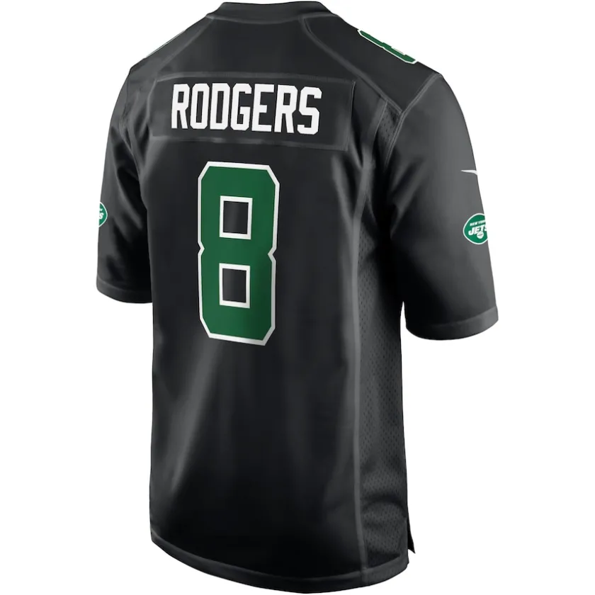 Jerseys|Men^New York Jets Men's Nike Aaron Rodgers Black Fashion Game Jersey
