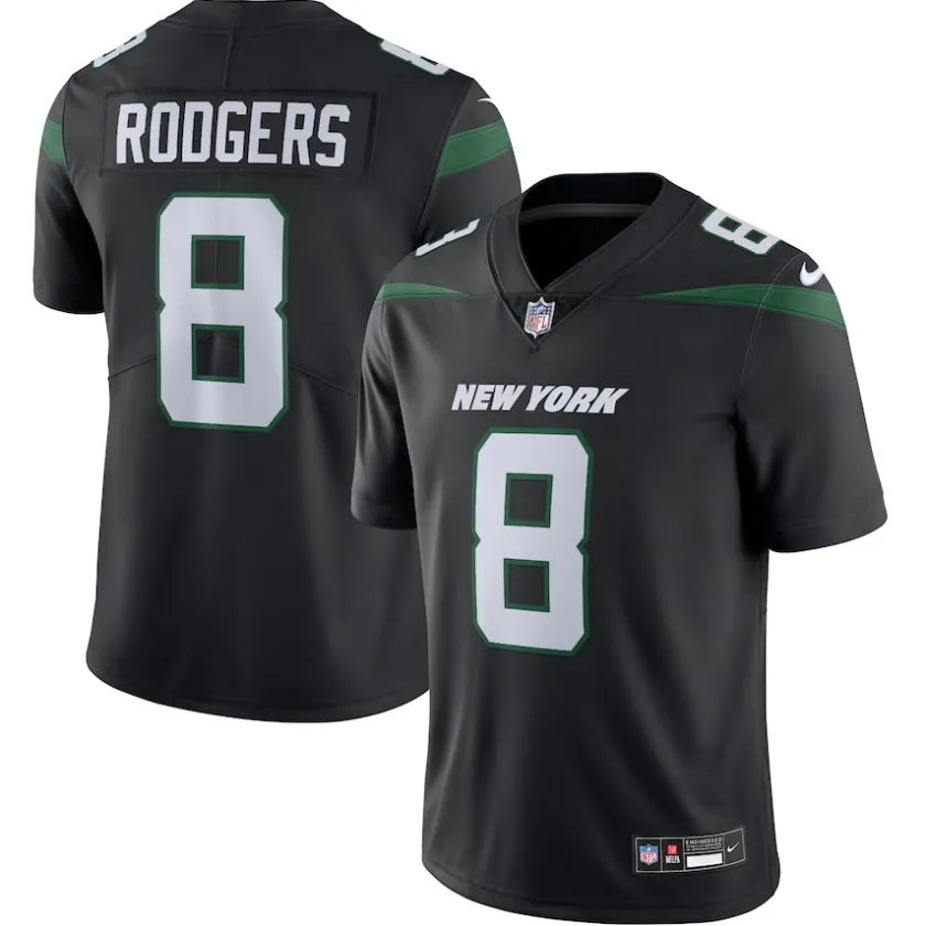 Jerseys|Men^New York Jets Men's Nike Aaron Rodgers Black Vapor Untouchable Limited Jersey