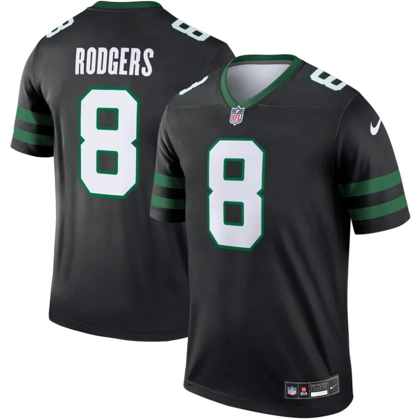Jerseys|Men^New York Jets Men's Nike Aaron Rodgers Black Alternate Legend Player Performance Top