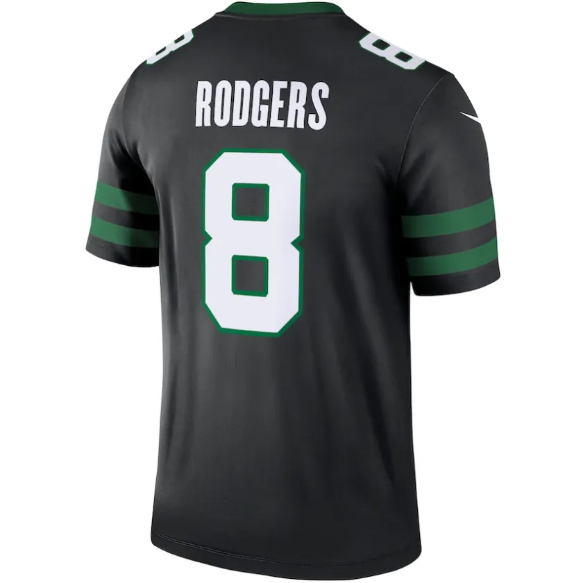 Jerseys|Men^New York Jets Men's Nike Aaron Rodgers Black Alternate Legend Player Performance Top