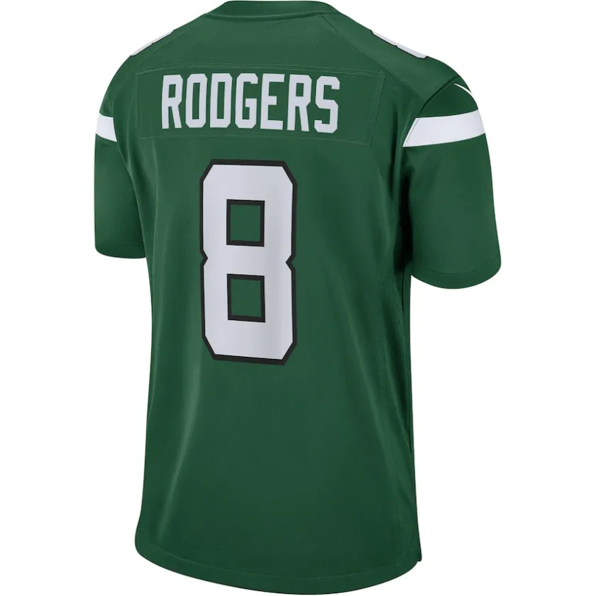 Jerseys|Men^New York Jets Men's Nike Aaron Rodgers Gotham Green Game Jersey