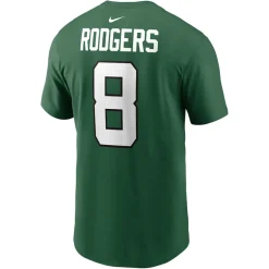 T-Shirts|Men^New York Jets Men's Nike Aaron Rodgers Green Player Name & Number T-Shirt
