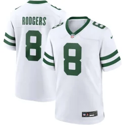 Nike Game|Replica^New York Jets Men's Nike Aaron Rodgers Legacy White Player Game Jersey
