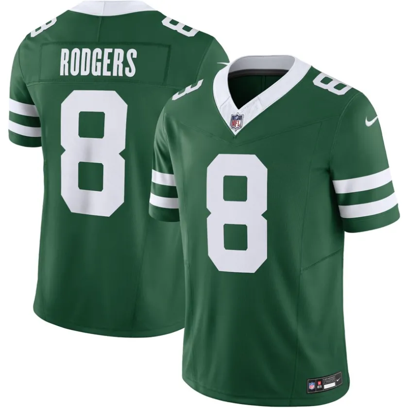 Jerseys|Men^New York Jets Men's Nike Aaron Rodgers Legacy Green Vapor F.U.S.E. Limited Jersey