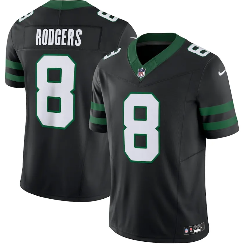 Jerseys|Men^New York Jets Men's Nike Aaron Rodgers Legacy Black Alternate Vapor F.U.S.E. Limited Jersey