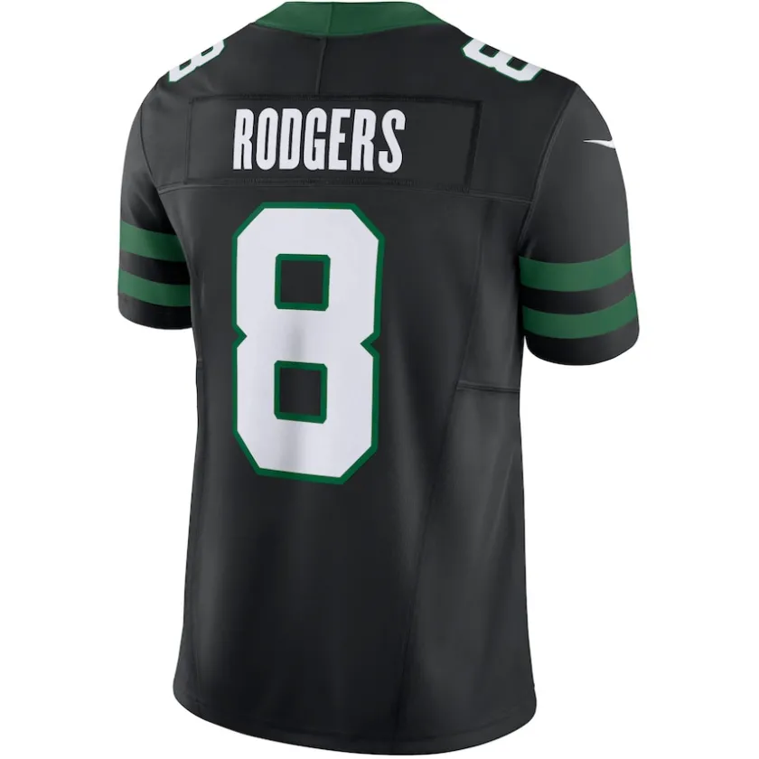 Jerseys|Men^New York Jets Men's Nike Aaron Rodgers Legacy Black Alternate Vapor F.U.S.E. Limited Jersey