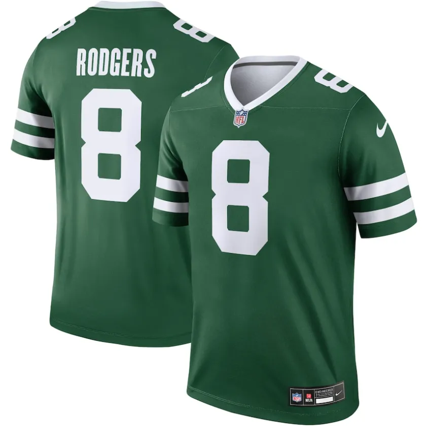 Jerseys|Men^New York Jets Men's Nike Aaron Rodgers Legacy Green Legend Player Performance Top