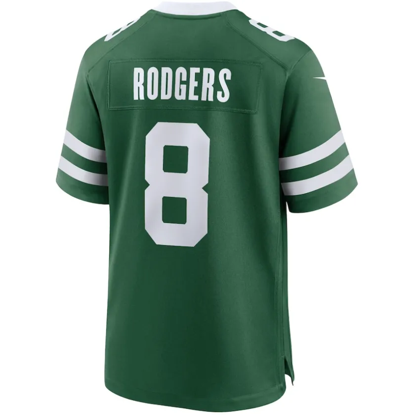 Jerseys|Men^New York Jets Men's Nike Aaron Rodgers Legacy Green Game Jersey